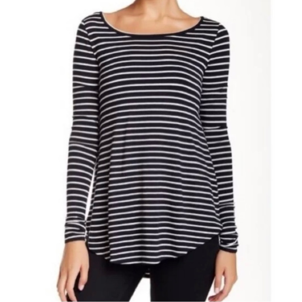 Calypso St. Barth Heather Stripe Long Sleeve Knit TOP